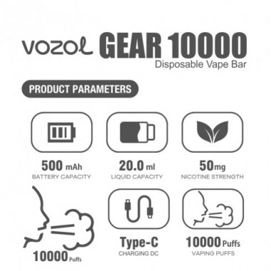The Vozol Gear 10000 product parameters